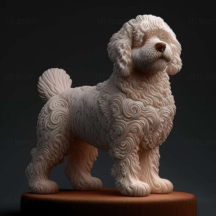3D модель Chien particolor a poile frise dog (STL)
